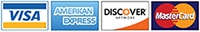 Visa, American Express, Discover, and Mastercard
