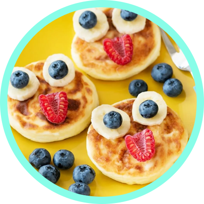 Fresh fruit pancakes from Little Delice